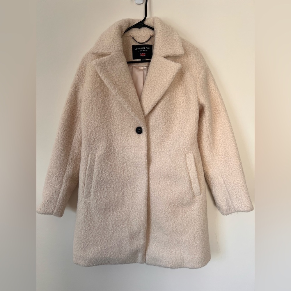 London Fog Fleece Coat Cream